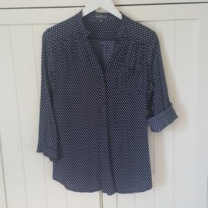 Stitch Fix top Navy w/white